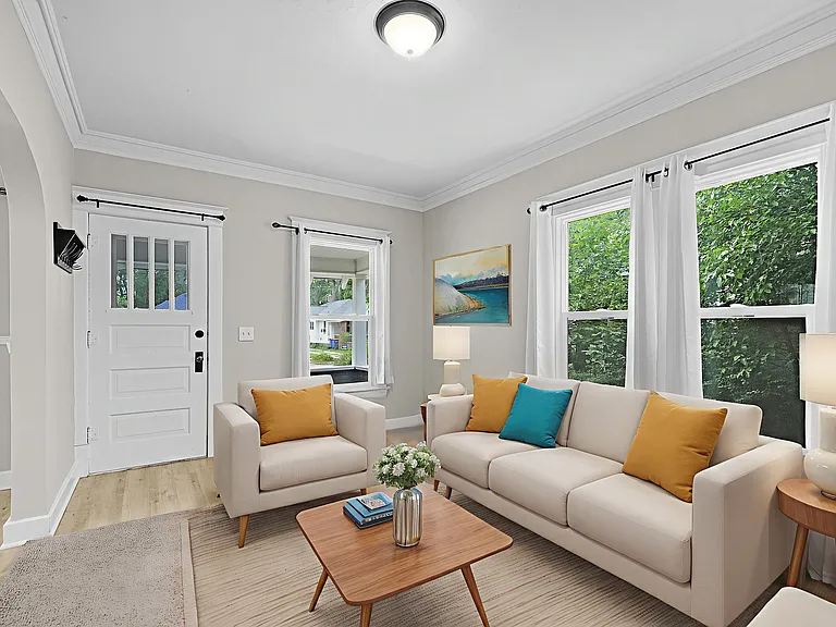 Virtually staged Living Room