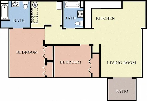 Floor plan 2BR Ranch