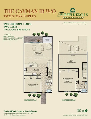 Floor plan Caymen I Duplex With Loft And Walk-Out Basement