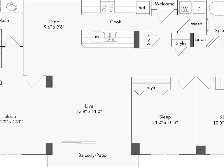 Dover | 3-Bedroom Floorplan Dover | 3-Bedroom Floorplan