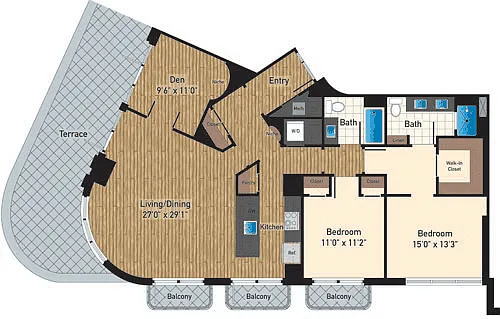 Floor plan Unit PH205 -B