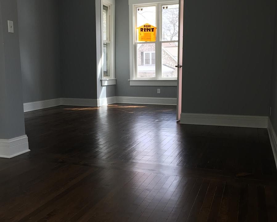 Living Room with refinished HW floors
