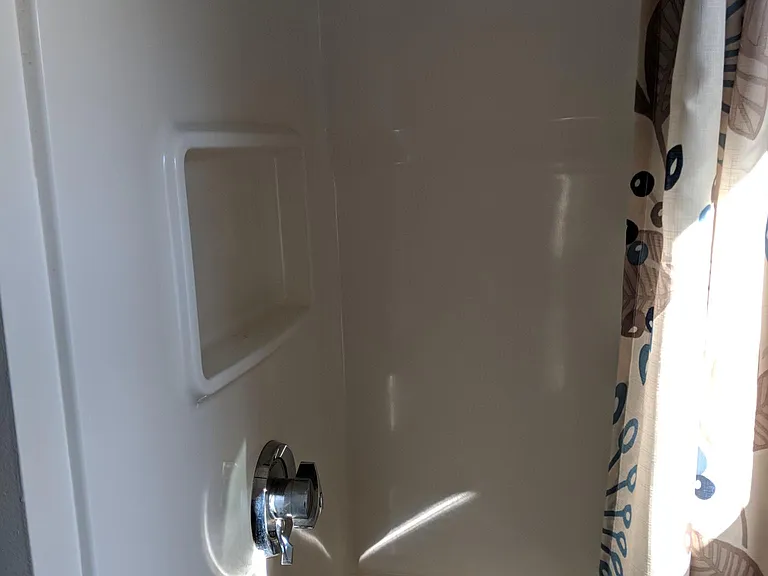 Walk-in shower in bathroom