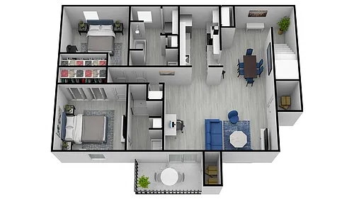 Floor plan 2 Bed 2 Bath C