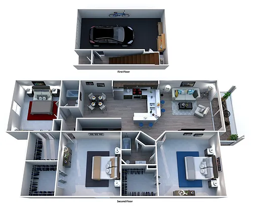 Floor plan C2 - Townhome with Private Garage