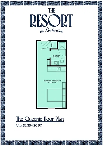 Floor plan The Riley - studio one bath