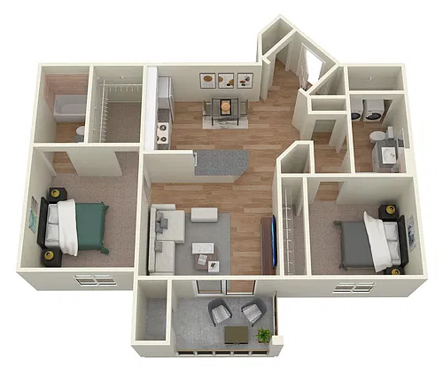 Floor plan 2 bed 2 bath