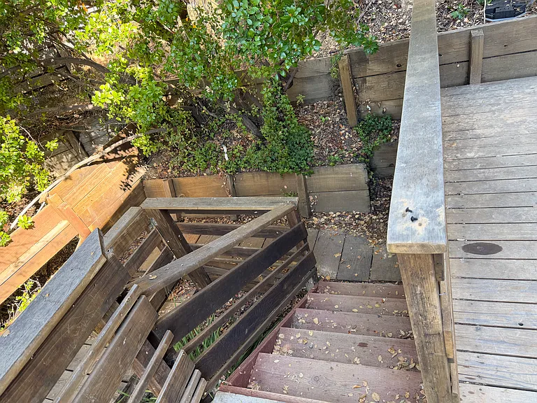Looking Down Stairs from Front Porch