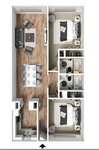 Floor plan 2 x 2 Sandcastle