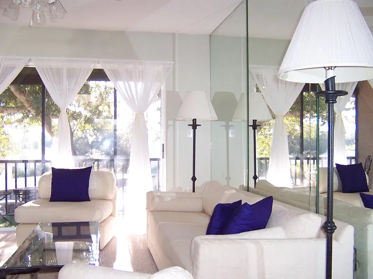 Mirrored living room wall...