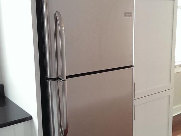 Fridge and cabinets
