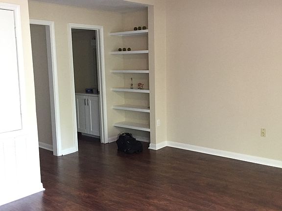 Family area / half bath / built in shelving