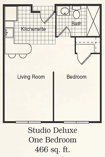 Floor plan Studio Deluxe