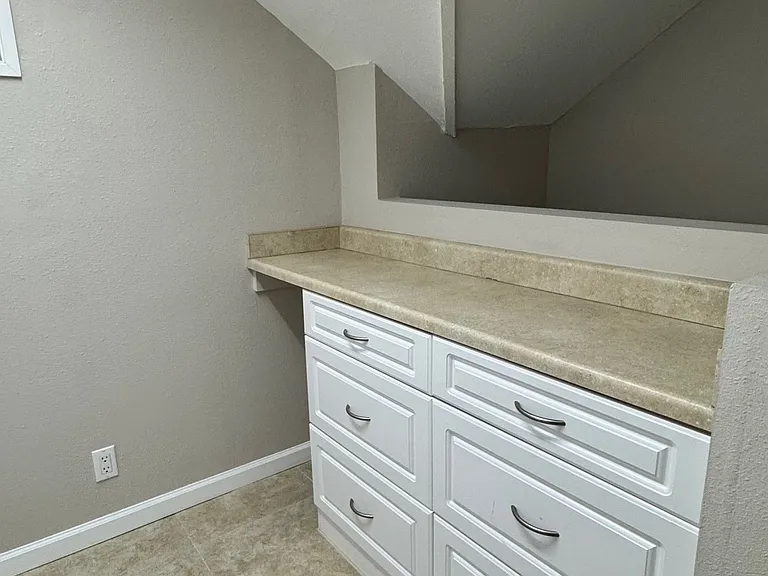 folding station in laundry room