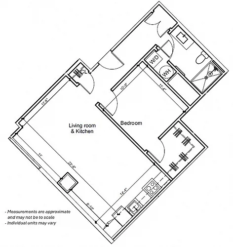Floor plan 1BR 1I
