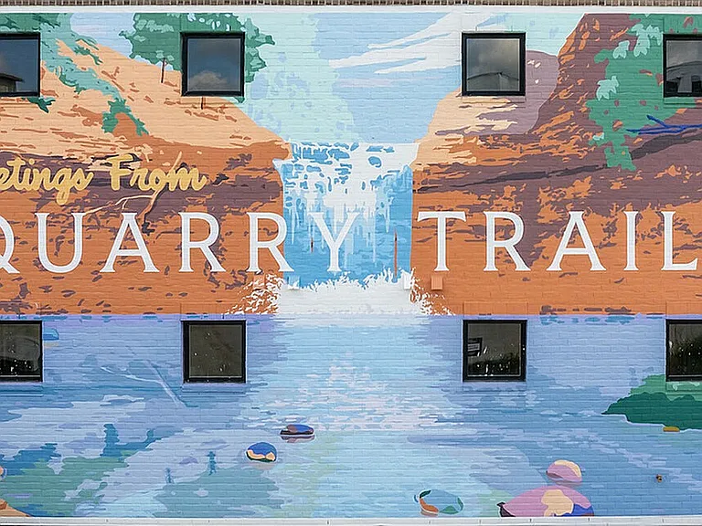 Explore the artistic charm of Quarry Trails through this striking mural.