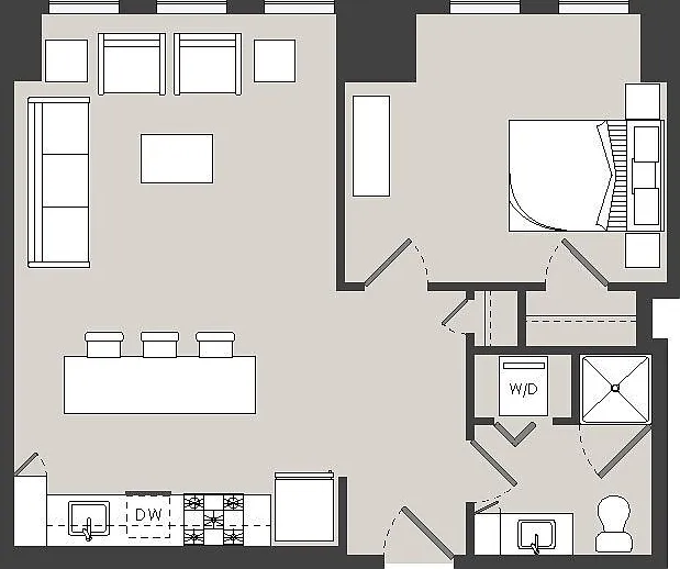 The Ludlow - A8 - 1 Beds - 1 Baths - 642 Sq. ft.