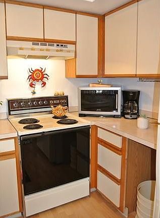 Kitchen with laminate wood flooring