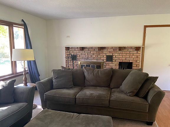 Living room with a fireplace