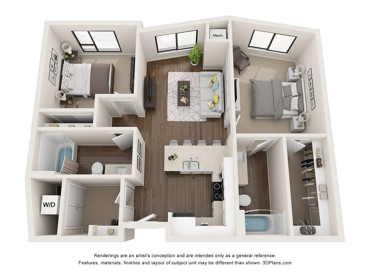 Floor plan 2 Bedroom E