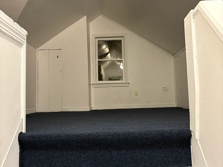 Attic view walking up the stairs