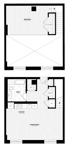 Floor plan 1 Bed/1 Bath Loft-C3-G