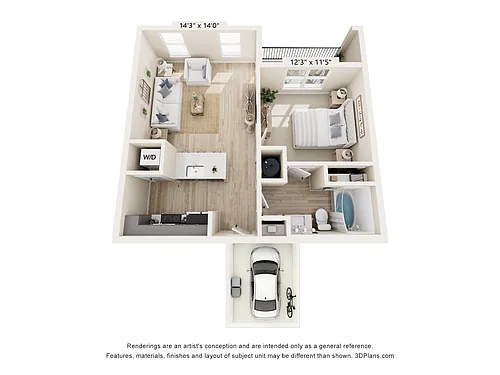 Floor plan BH-A1-A (L) w/ Garage