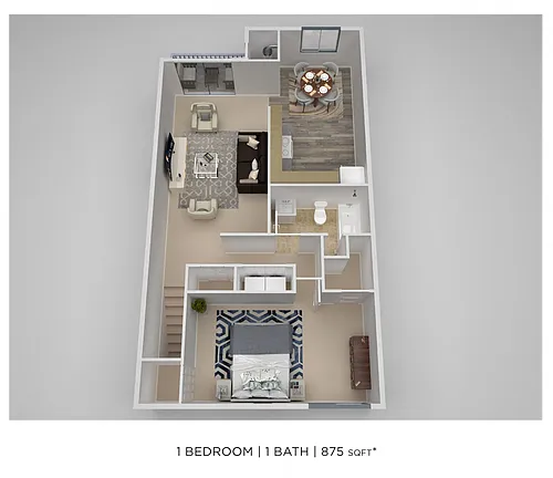 Floor plan One Bedroom - 875 sqft