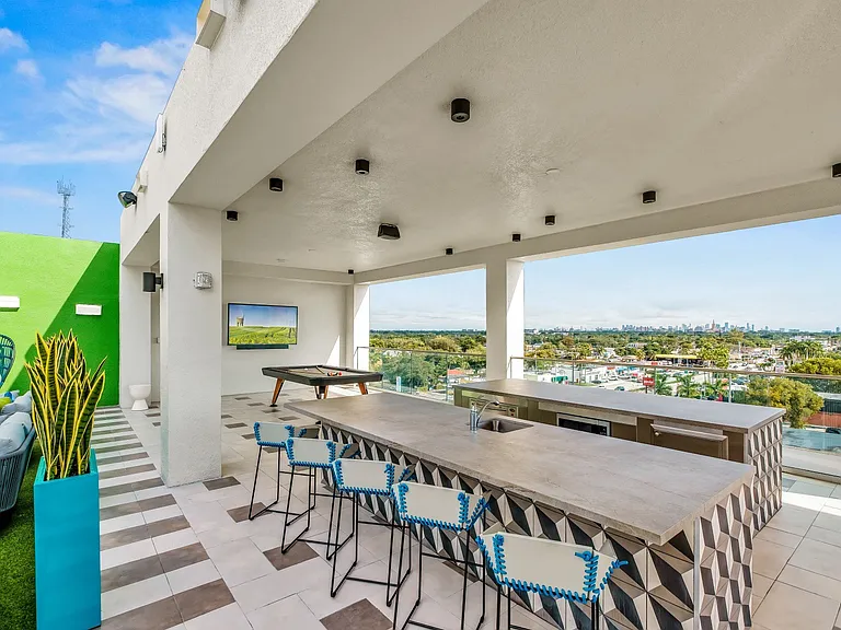 Relax and entertain by the pool and take in the stunning views of South Miami.