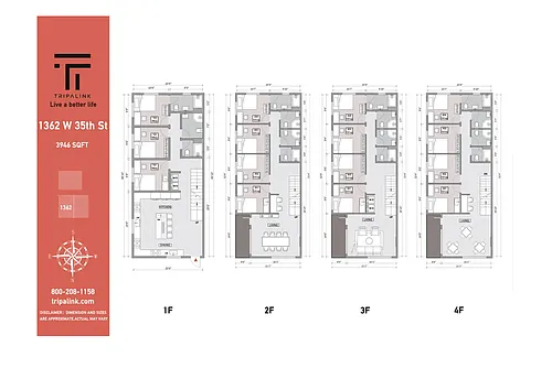 Floor plan Private Room in 1362 W 35th St