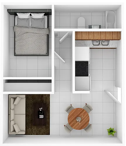 Floor plan 1 Bedroom 1 Bathroom