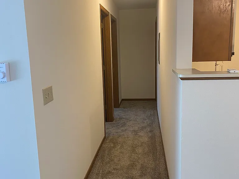 Hallway to bedroom and bathroom.
