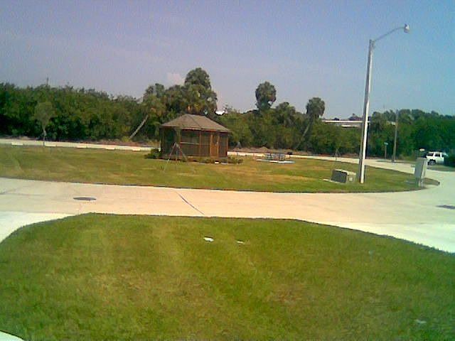 Gazebo from front of home view on front patio