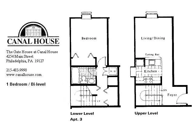 Floor plan 1 BEDROOM BI LEVEL GH4