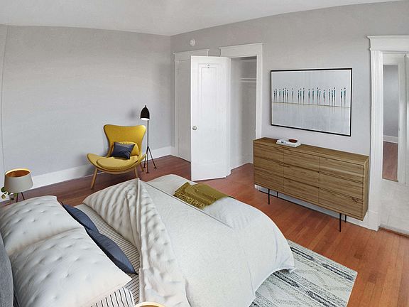 Apartment bedroom (virtually staged)