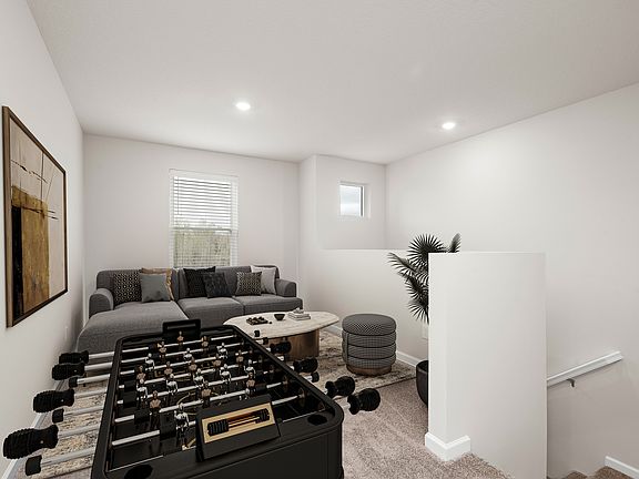 There is a game room upstairs.