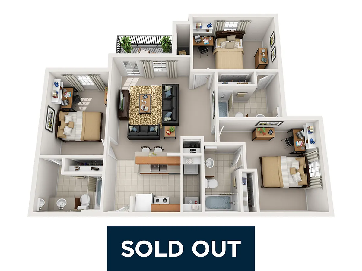 Floor plan 3 Bedroom 3 Bathroom