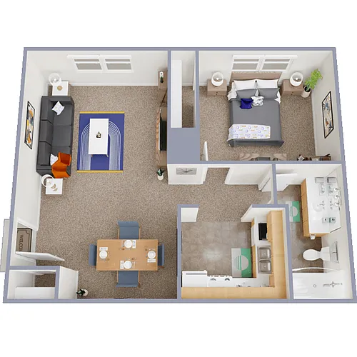 Floor plan 1 Bed 1 Bath