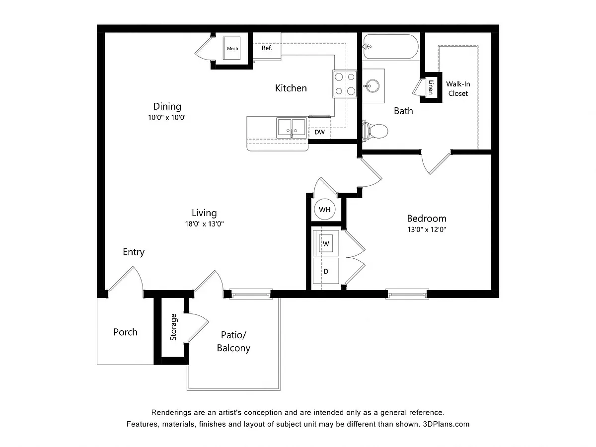 Floor plan One Bedroom