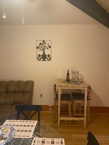 Dining room with office work space and USB ports