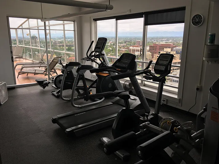 Great workout room on the 16th floor adjacent to the pool.