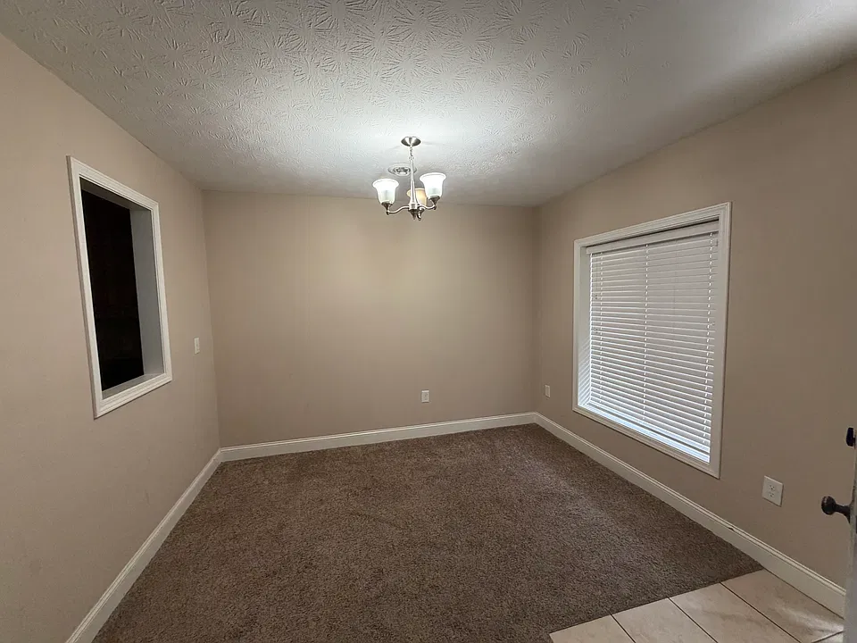 Dining room with large window