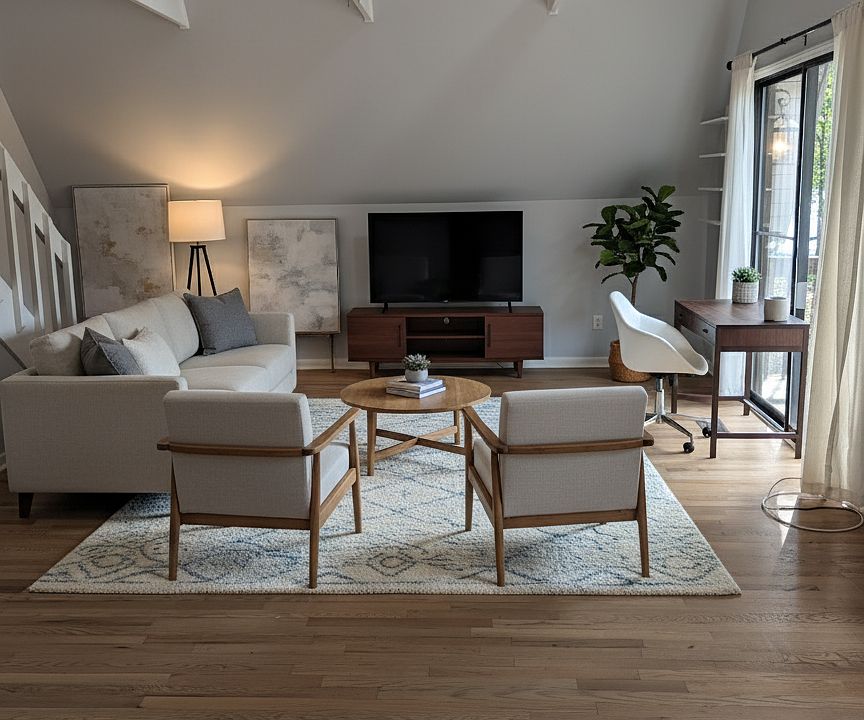 Virtually staged living room