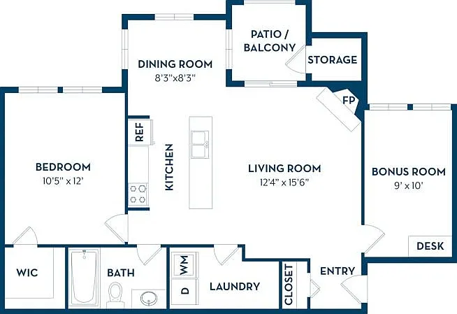 1 Bedroom | 1 Bath | 808 SF 1 Bedroom | 1 Bath | 808 SF