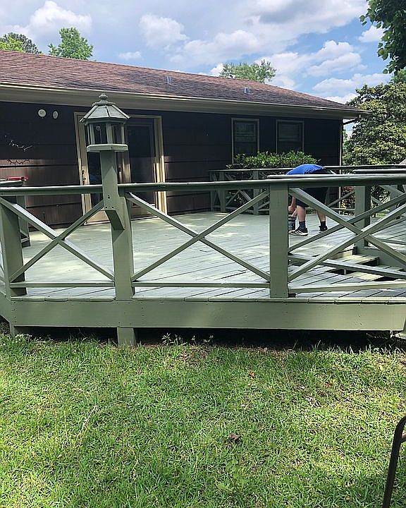 Freshly stained deck