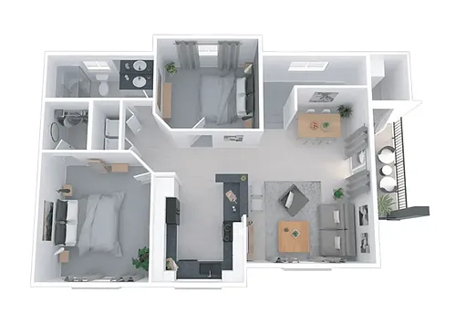 Floor plan One bed One bath w/Den