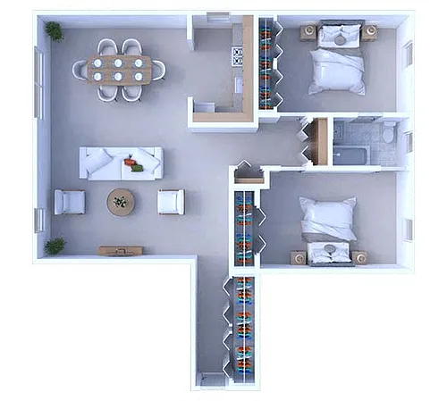 Floor plan 2 Bedrooms Floor Plan B3