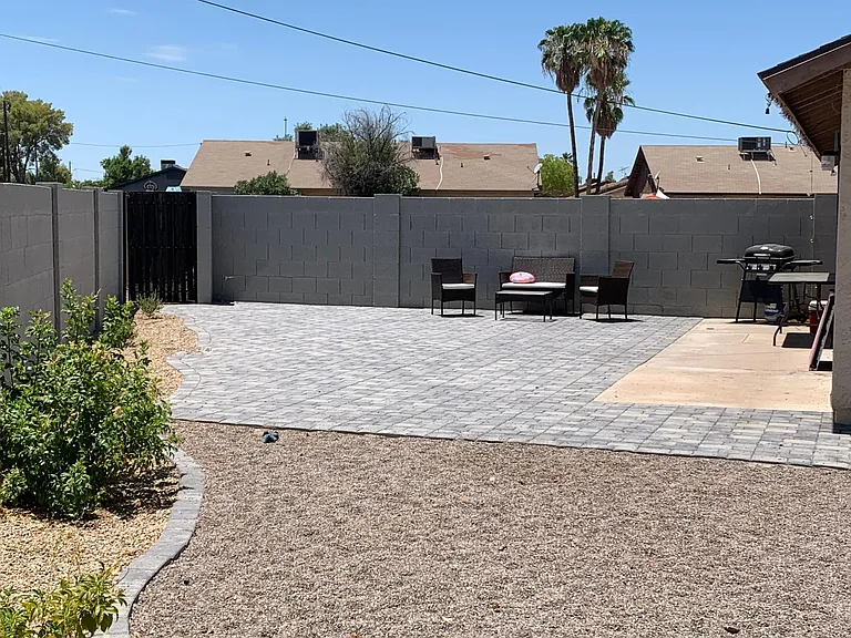Spacious low maintenance backyard
