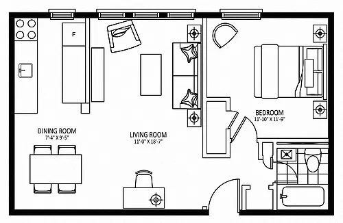 Floor plan 939 Western - Plan A