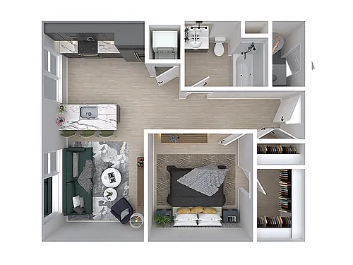 Floor plan Boxcar (Income Restricted)